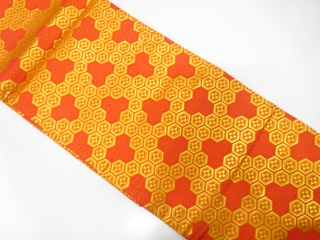 JAPANESE KIMONO / ANTIQUE OBI FOR KIDS / SILK / WOVEN FLORAL KIKKO
